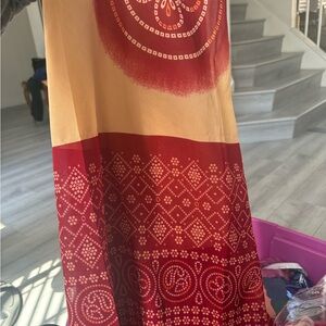 Boho Red and Mustard Dupatta